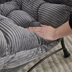 Gray Lazy Chair with Ottoman and Side Pocket – side view