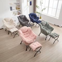 Gray Lazy Chair with Ottoman and Side Pocket – top view