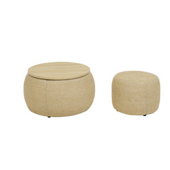 Dark Yellow Rattan Storage Ottoman – view 11
