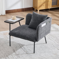 Dark Gray Leisure Chair with Side Table