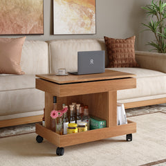Rolling Coffee Table with 360° Rotating Top – close-up