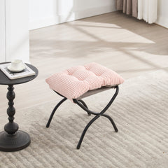 Pink Lazy Chair with Ottoman and Side Pocket – side view