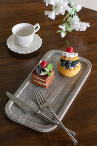12-Inch Rectangular Gray Marble Tray