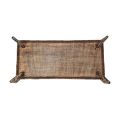 19.5-Inch Handcrafted Aluminum Serving Tray – styled scene