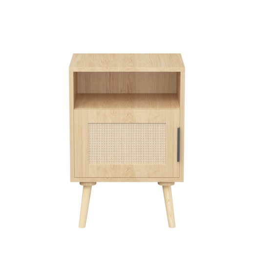 Cane weave door and shelf