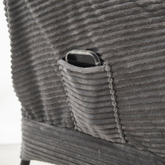 Gray Lazy Chair with Ottoman and Side Pocket – detail view