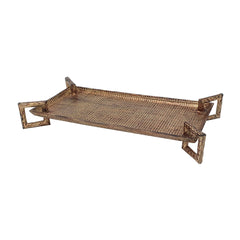 19.5-Inch Handcrafted Aluminum Serving Tray – detail view