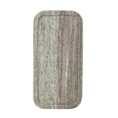 12-Inch Rectangular Gray Marble Tray – detail view