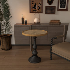 19.9-Inch French Country Round End Table – detail view