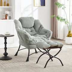 Light Green Lazy Chair with Ottoman and Side Pocket