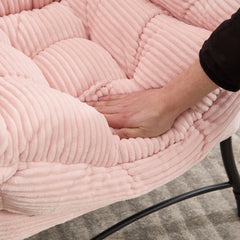 Pink Lazy Chair with Ottoman and Side Pocket – top view