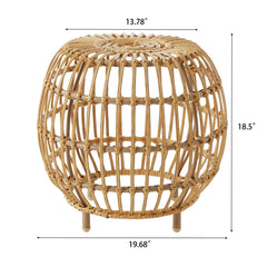 OTTAWA Round Faux Rattan Side Table – alternate angle