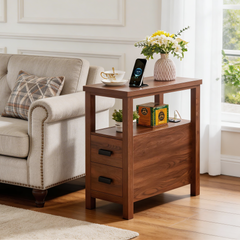 2-Drawer End Table with Charging Station – detail view