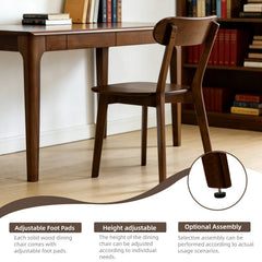 Walnut Solid Wood Dining Chairs, Set of 2 – top view