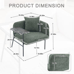 Emerald Leisure Chair with Side Table – close-up