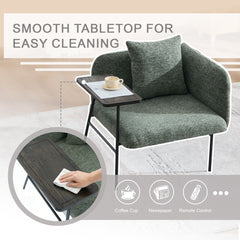 Emerald Leisure Chair with Side Table – side view