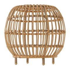 OTTAWA Round Faux Rattan Side Table – styled scene