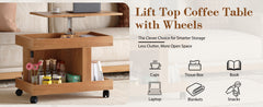 Rolling Coffee Table with 360° Rotating Top – view 11