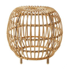 OTTAWA Round Faux Rattan Side Table – detail view
