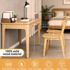 Natural Solid Wood Dining Chairs, Set of 2 – lifestyle view