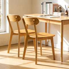 Natural Solid Wood Dining Chairs, Set of 2 – alternate angle
