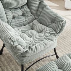 Light Green Lazy Chair with Ottoman and Side Pocket – lifestyle view
