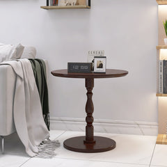 23-Inch Walnut Round Accent Table – lifestyle view