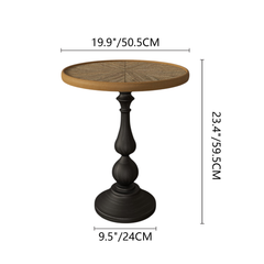 19.9-Inch French Country Round End Table – side view