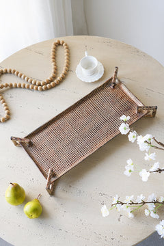19.5-Inch Handcrafted Aluminum Serving Tray – lifestyle view