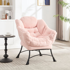 Pink Lazy Chair with Ottoman and Side Pocket – alternate angle