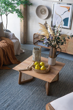 Bamboo Woven Round Trays with Handles, Set of 3 – top view