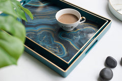 Effra Blue Marbled Trays, Set of 2 – view 10