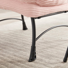 Pink Lazy Chair with Ottoman and Side Pocket – close-up