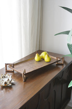 19.5-Inch Handcrafted Aluminum Serving Tray