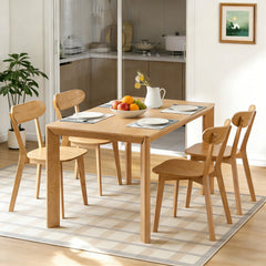 Natural Solid Wood Dining Chairs, Set of 2 – styled scene