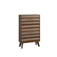 Walnut Slim Flip-Top Shoe Cabinet