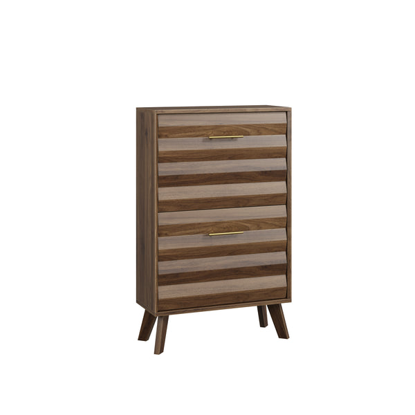 Walnut Slim Flip-Top Shoe Cabinet