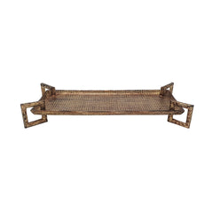 19.5-Inch Handcrafted Aluminum Serving Tray – side view