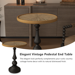 19.9-Inch French Country Round End Table – close-up