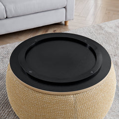 Dark Yellow Rattan Storage Ottoman – packaging