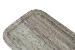 12-Inch Rectangular Gray Marble Tray – close-up
