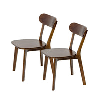 Walnut Solid Wood Dining Chairs, Set of 2
