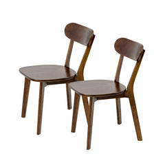 Walnut Solid Wood Dining Chairs, Set of 2