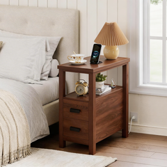 2-Drawer End Table with Charging Station – alternate angle
