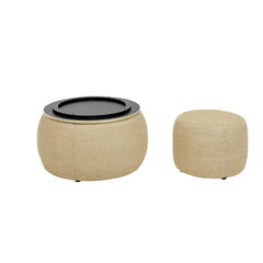 Dark Yellow Rattan Storage Ottoman – view 12