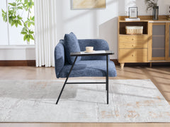 Navy Leisure Chair with Side Table – top view