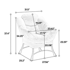Gray Lazy Chair with Ottoman and Side Pocket – view 11