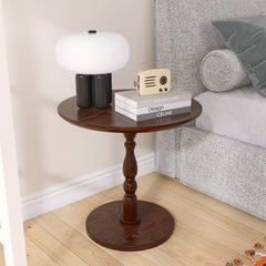 23-Inch Walnut Round Accent Table – detail view